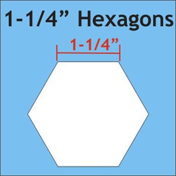 1 1/4 inch hexagons for English paper piecing, 75 pieces