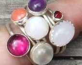 Design a Ring - Sterling Silver Stacking Ring with stone.