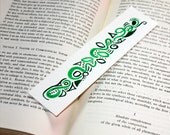 Hand Painted Green Watercolor Abstract Art Bookmark - Free Shipping