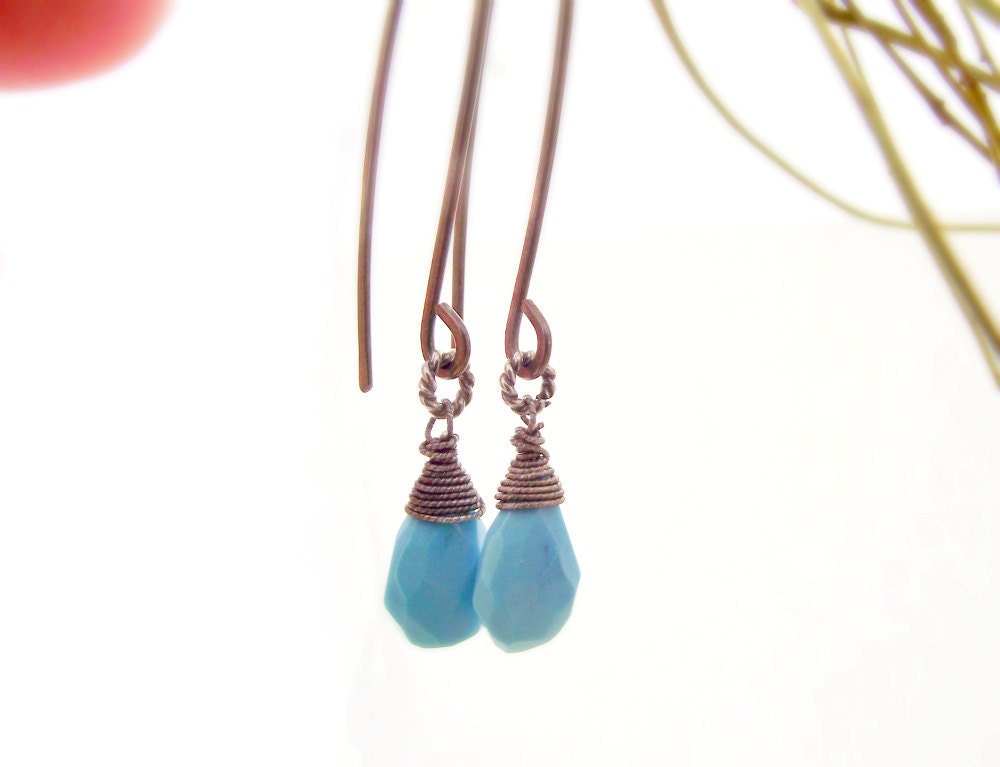 aurora earrings - sleeping beauty turquoise, oxidized sterling silver