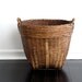 Large Woven Basket - Vintage Basket with Handles Rustic Storage, Laundry Basket, Planter