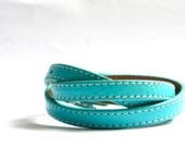 Multi Wrapped Turquoise Leather Bracelet