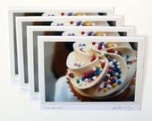 Birthday Greeting Cards (set of 4) - Cupcake Sprinkles Photo