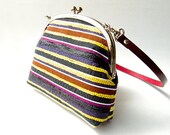 Double Frame Purple Striped Mogol Bag
