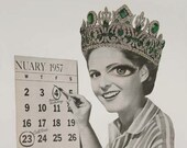 Black and White Collage Print, Mary's Birthday