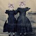 Cat Art, Mixed Media Collage Print, Kitten Girls, Alterered Civil War Portrait of Two Sisters, frighten