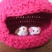 Pink Crochet Pet house Collapsible Bed  for mice, gerbils, hamsters READY TO SHIP