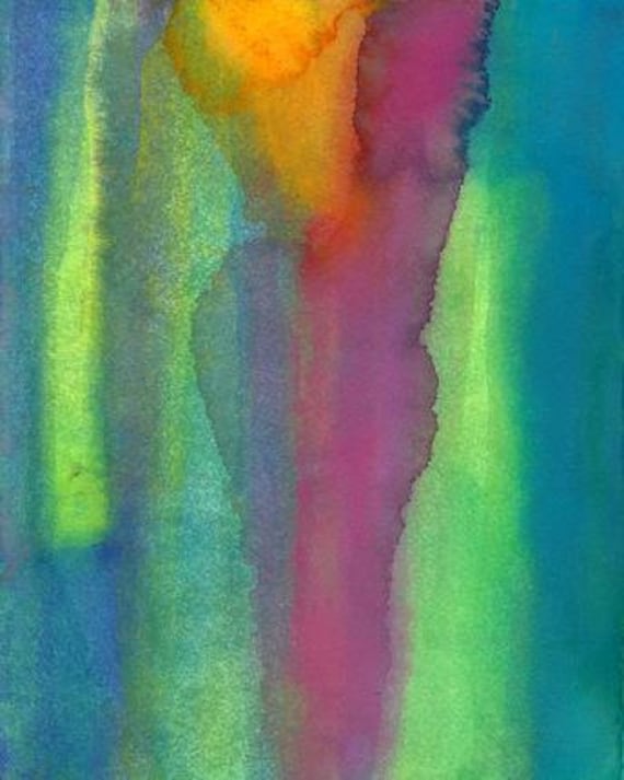 Abstract Painting Original Watercolor, Vessel