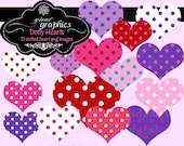 Heart Clipart Polka Dot Heart Heart Digital Clip Art Printable Heart Invitation Party Clipart Scrapbook - Instant Download Il_170x135