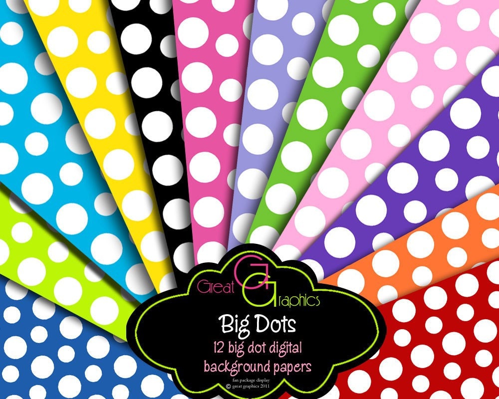 Polka Dot Paper, Digital Polka Dot Paper, Invitation Paper, Instant Download, Printable Polka Dots, Digital Paper Il_170x135