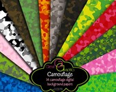 Camouflage Paper, Camo Paper, Digital Paper, Camo Party Paper, Camo Digital Paper, Camoflauge Paper, Instant Download Il_170x135