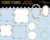 Flower Frame Clip Art Frame Flower Frame Clipart Invitation Clipart Digital Clip Art Printable Instant Download Il_170x135