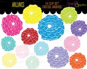 Flower Clipart Flower Digital Clip Art Flower Printable Digital Clipart Flowers Party Clipart Invitation Clip Art - Instant Download Il_170x135