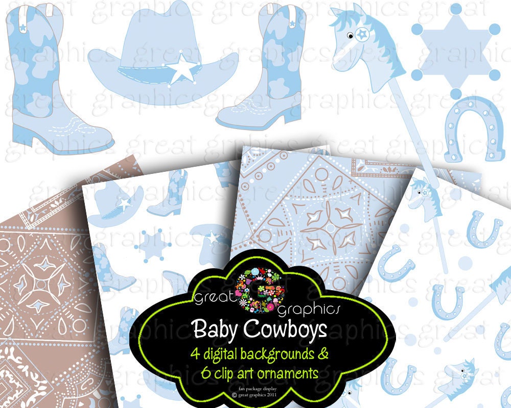 Baby Cowboy Paper Cowboy Digital Paper Baby Blue Cowboy Clipart Cowboy Party Paper Cowboy Clip Art - Instant Download Il_170x135