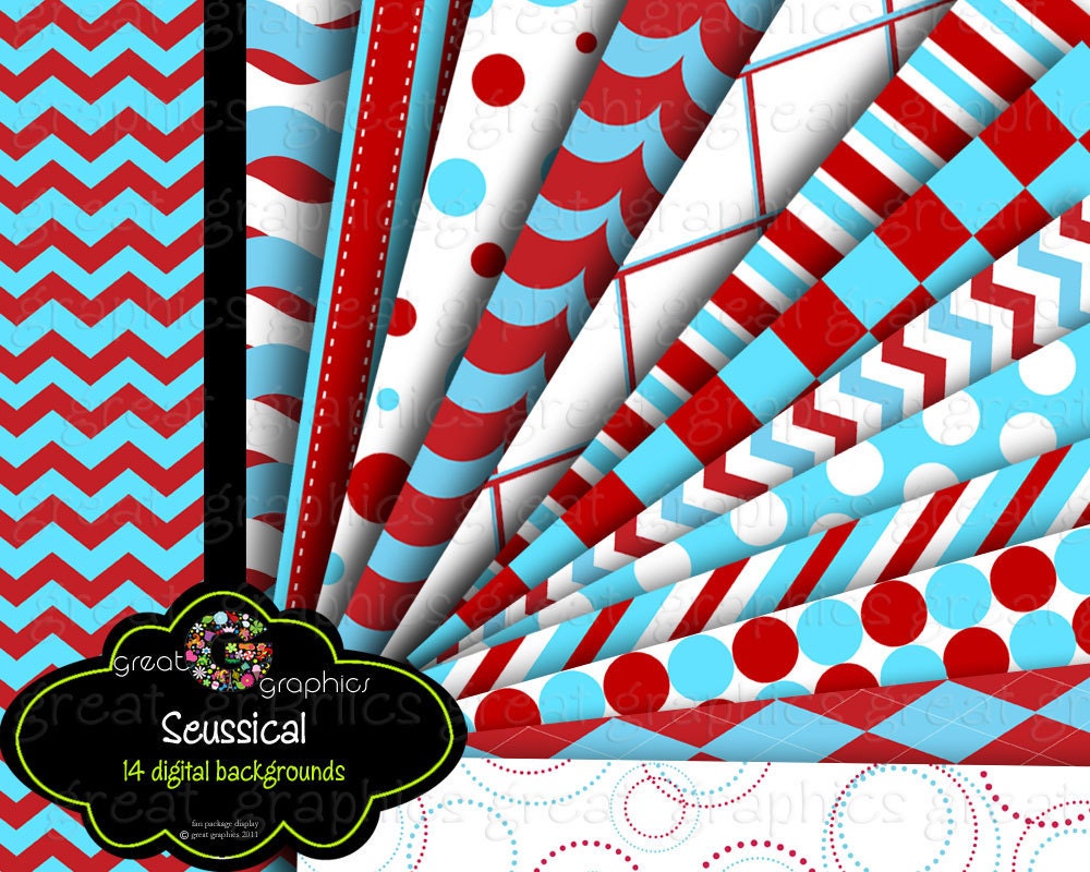Dr Seuss Digital Paper Dr Suess Digital Paper Dr Seuss inspired Party Paper Dr Seuss Digital Paper Dr Seuss Party Paper Instant Download Il_170x135