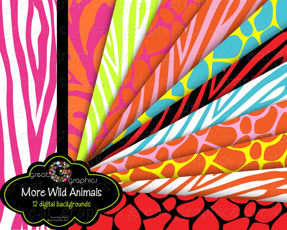 Animal Print Digital Paper Zebra Print Pink Zebra Printable Paper Animal Print Party Paper Instant Download Il_170x135