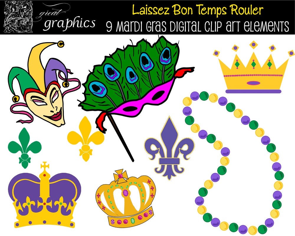 Mardi Gras Clip Art, Mardi Gras Clipart, Digital Clip Art, Mardi Gras Mask Clipart, Digital Mardi Gras, Instant Download Il_570xn