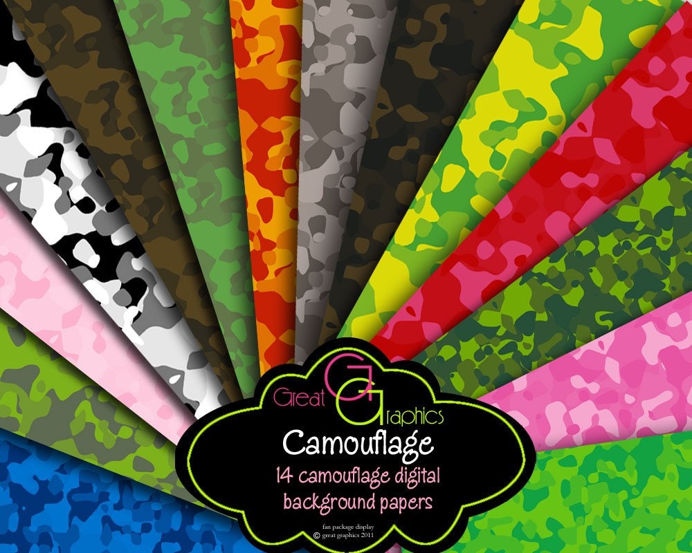 Camouflage Paper, Camo Paper, Digital Paper, Camo Party Paper, Camo Digital Paper, Camoflauge Paper, Instant Download Il_570xn