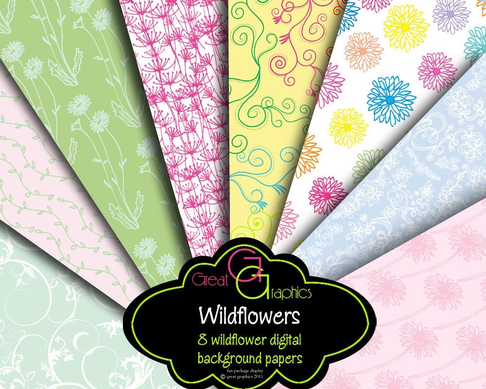 Flower Paper Digital Paper Flower Party Paper Flower Printable Invitation Paper Flower Background Digital Background - Instant Download Il_570xn