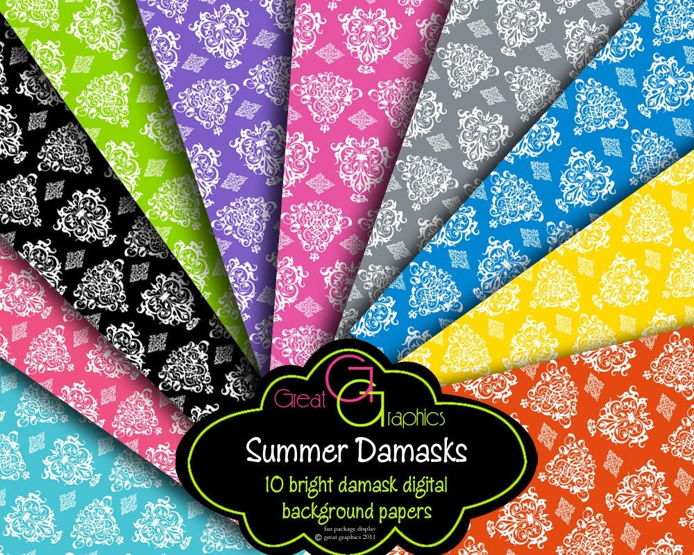 Damask Digital Paper Damask Background Printable Damask Paper Invitation Paper Wedding Instant Download Il_570xn