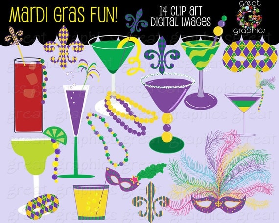 Mardi Gras Clip Art, Mardi Gras clipart, Mardi Gras printable, Mardi Gras Mask, Mardi Gras Beads, Instant Download Il_570xn