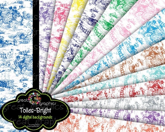 Toile Digital Paper, Digital Toile Paper, Toile Paper, Toile Print, Printable Paper, Digital Background Paper, Instant Download Il_570xn