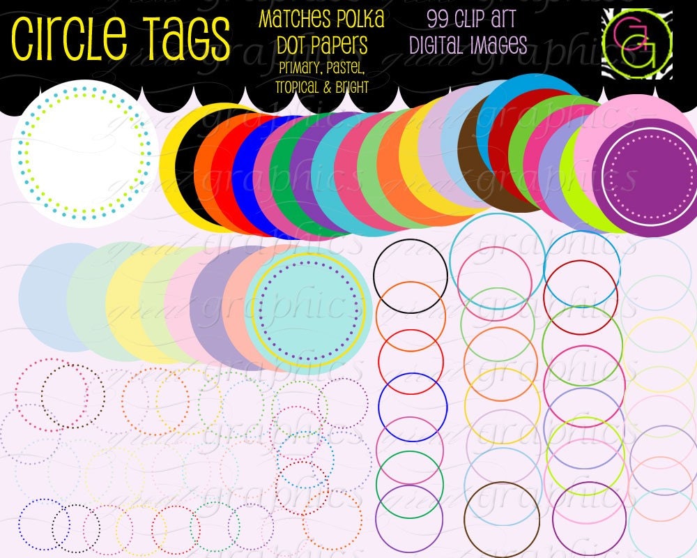 Circle Frame Digital Clipart Frame Clip Art Printable Dot Circle Clipart Digital Frame Scrapbook Clip Art - Instant Download