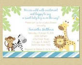 Blue Jungle Baby Shower Invitation - Boy- Matching Coordinates Available Il_170x135