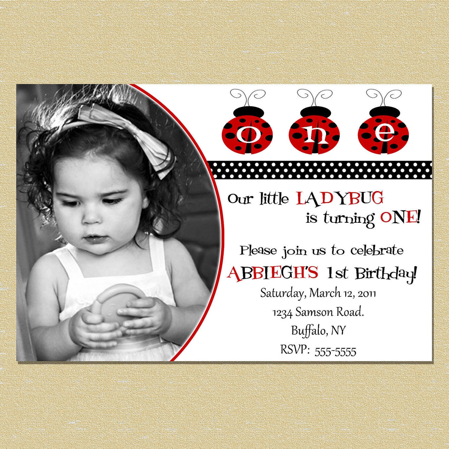 Ladybug Girl Birthday Invitation - Any Age Il_570xn