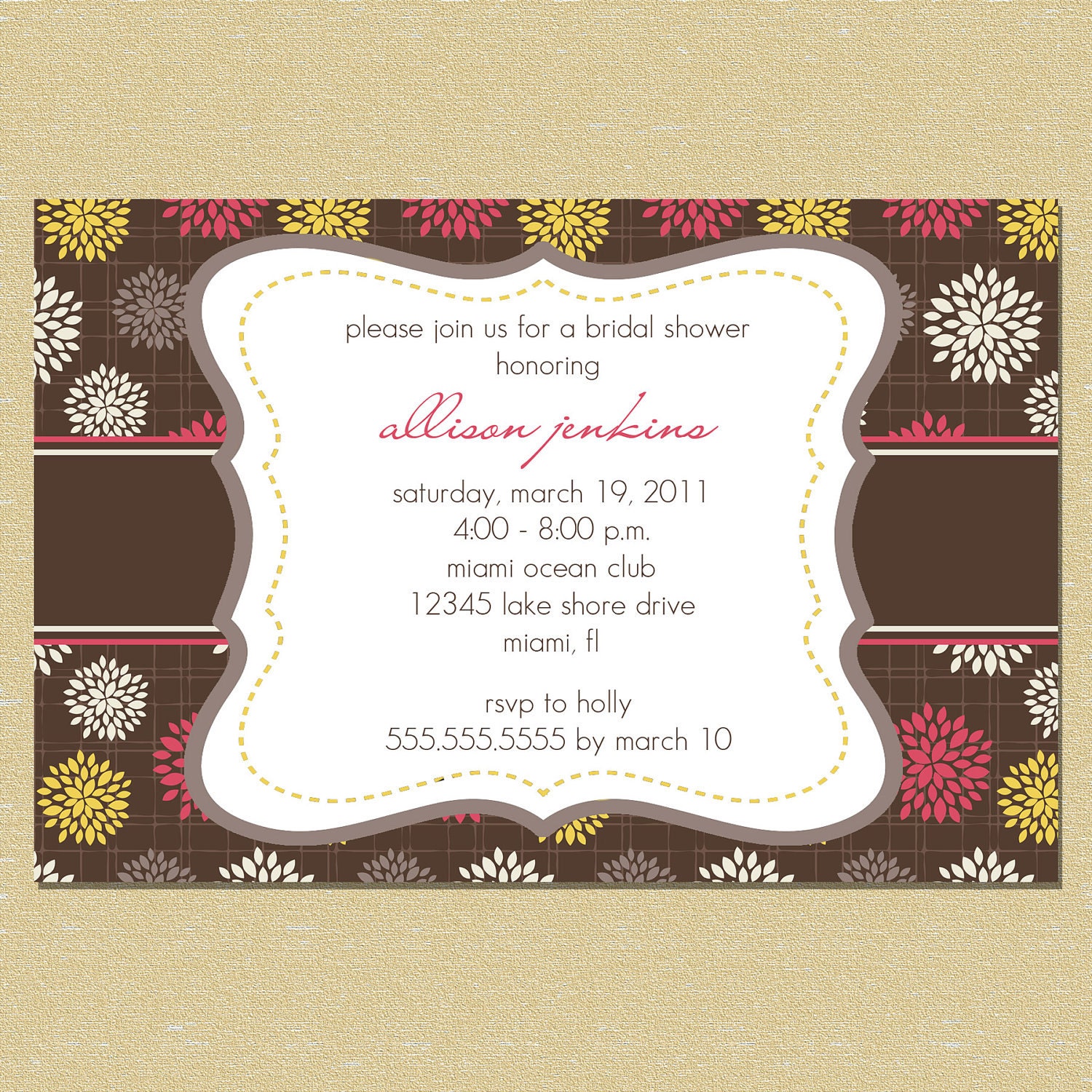 Fall Floral Colors Bridal Shower Invitation Il_570xn