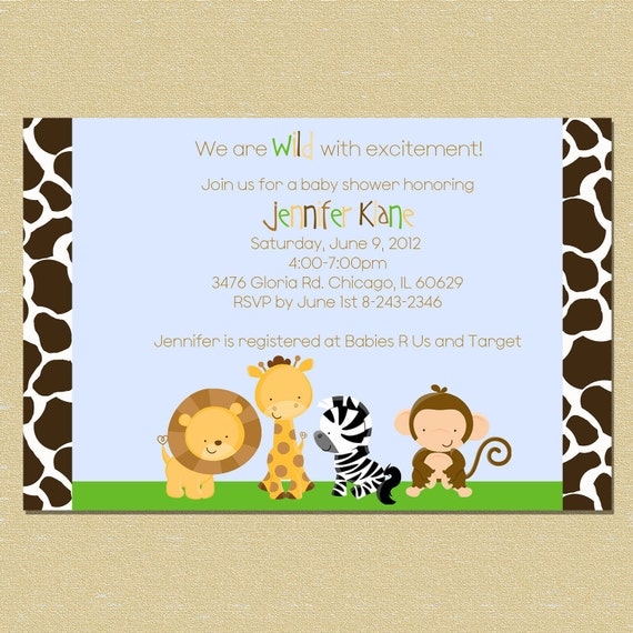Jungle Baby Shower Invitation - Boy - Matching Coordinates Available Il_570xn