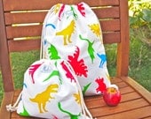 Set of 2 Drawstring Bags - Dinosaurs