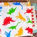 Large Drawstring Bag / Library Bag - Dinosaurs
