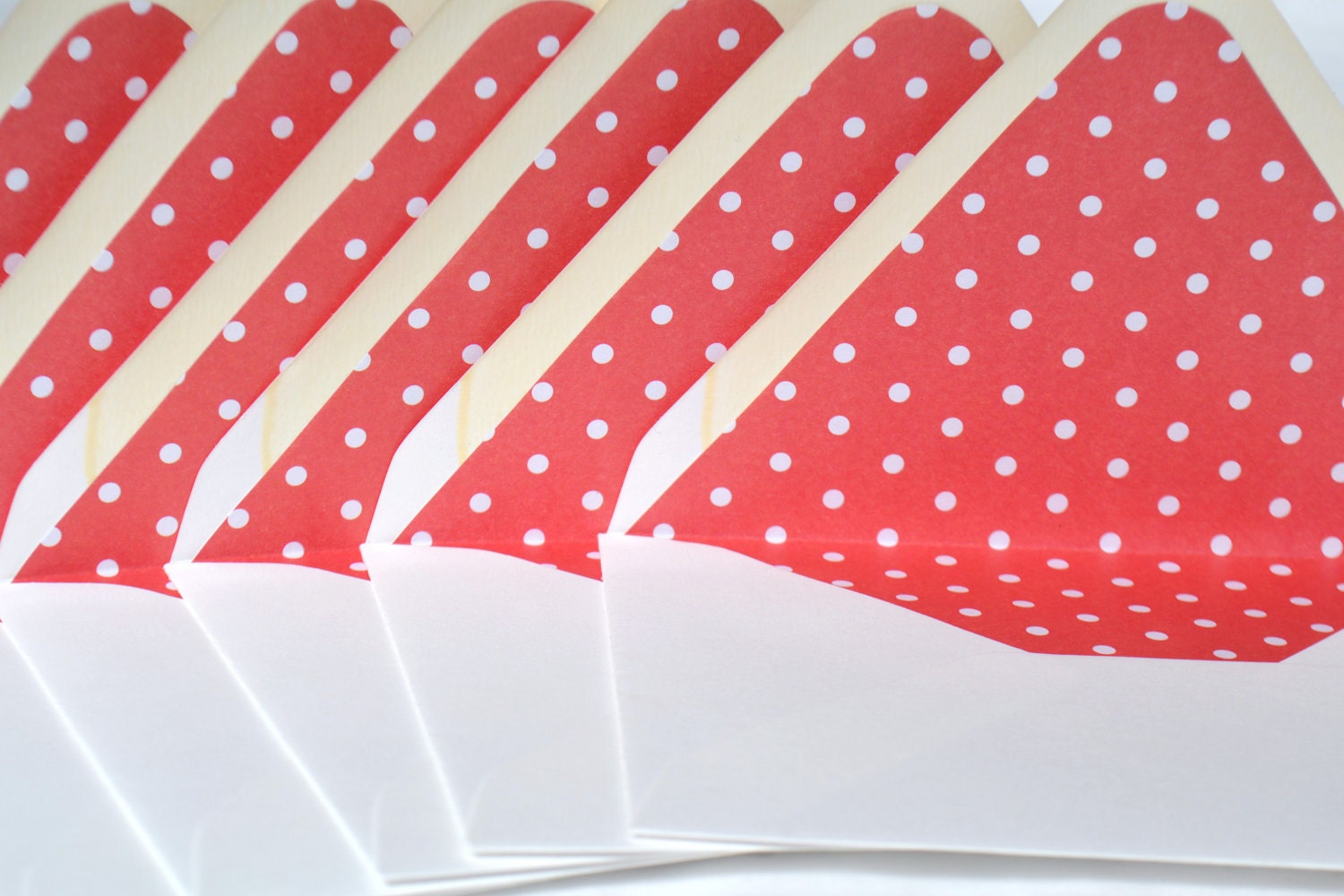 Lined Envelopes, 100% Recycled Content, Set of 6, Red Dots