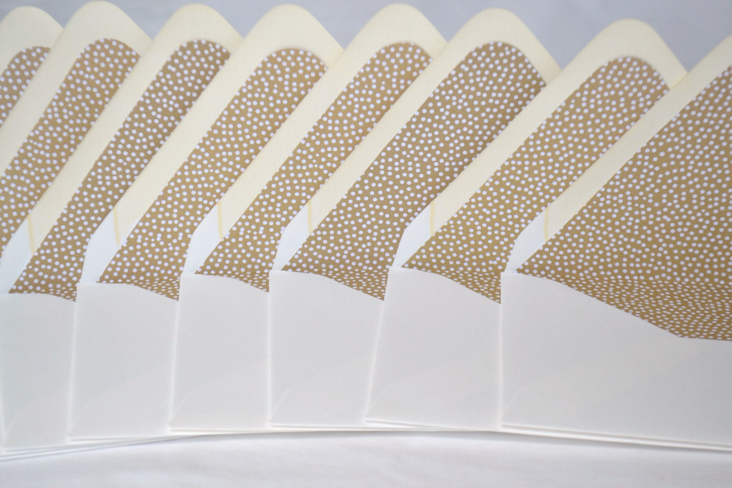 Lined Envelopes, 100% Recycled Content, Set of 8, Brown Dots