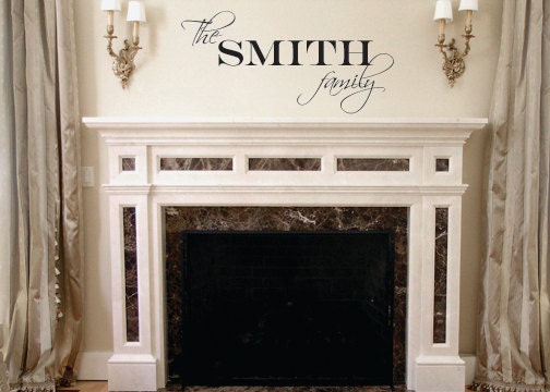 Personalized family name  vinyl  wall  decal