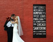CUSTOM BUS SCROLL - Custom hand painted and distressed on high quality artist canvas, ready to hang 22" x 59"