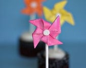 Fondant Pinwheels on a Stick Perfect for Summertime Cupcakes or Mini-Cakes