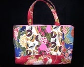 Quilted City Tote Bag Asian Aloha Fabric OOAK