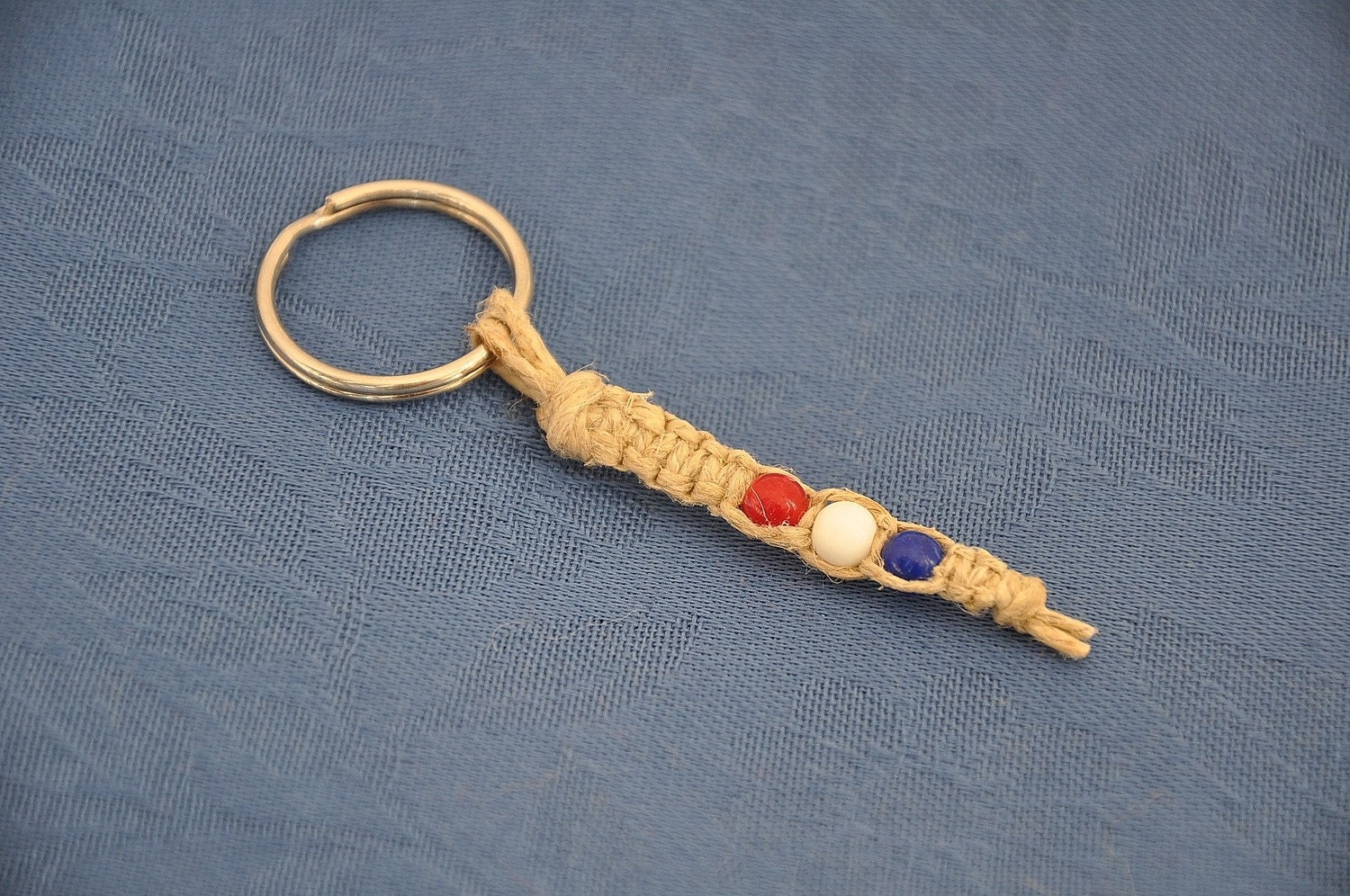Patriotic Red, White and Blue Key Chain