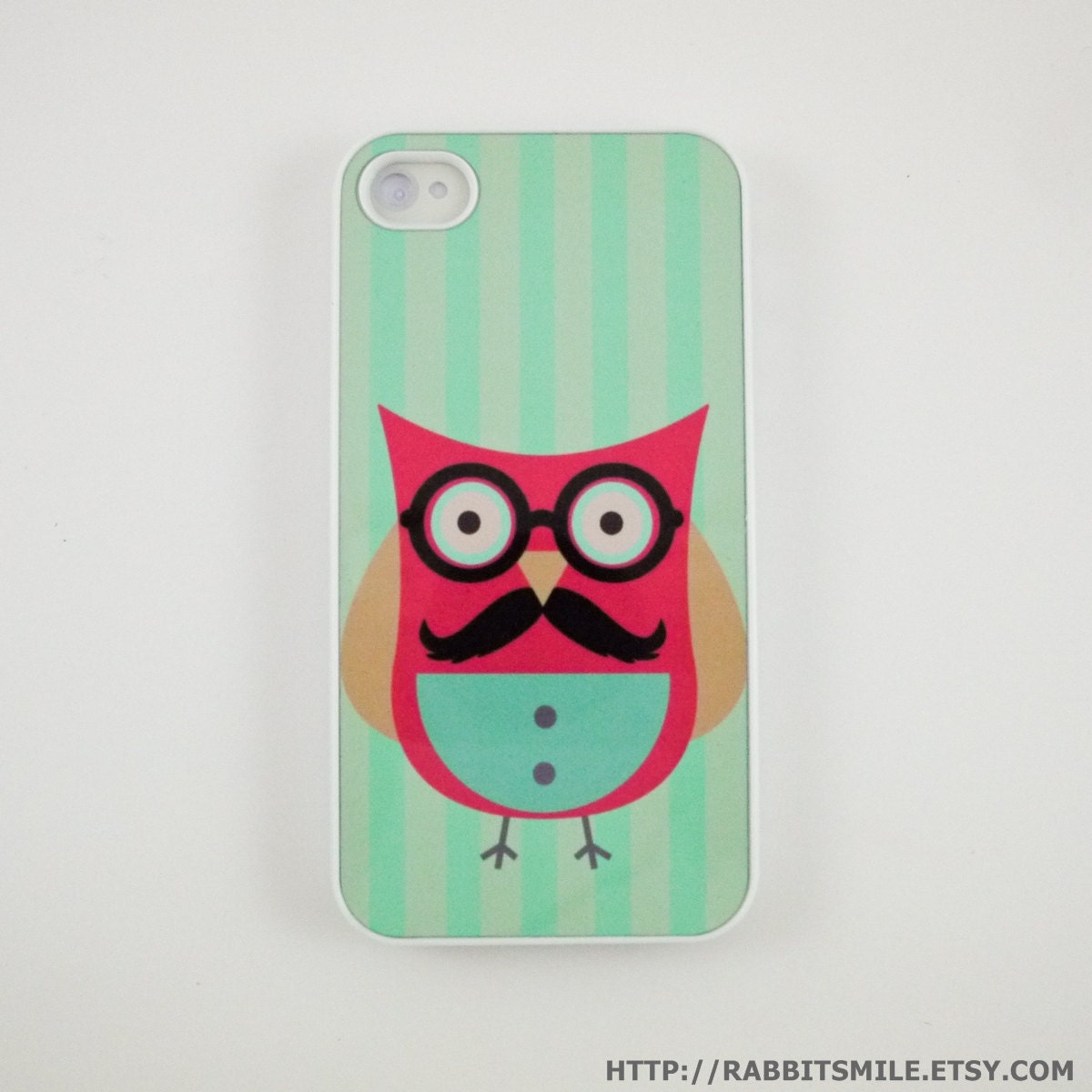 Mustache Funny Pink Owl iPhone 5 Case, iPhone 4 case, iPhone 4s Cover , Hard Plastic iphone 5 Cover, cases