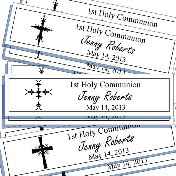 First communion thank you favour / favor tag - Cross - religious - black - printable