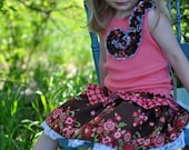 OOAK Girls Boutique Skirt and Ruffle Tank-SPRING SALE-Amy Butler-Lecien-Ready To Ship