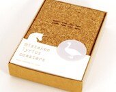 mistaken lyrics coaster set : five animal-themed coasters with silly song lyrics