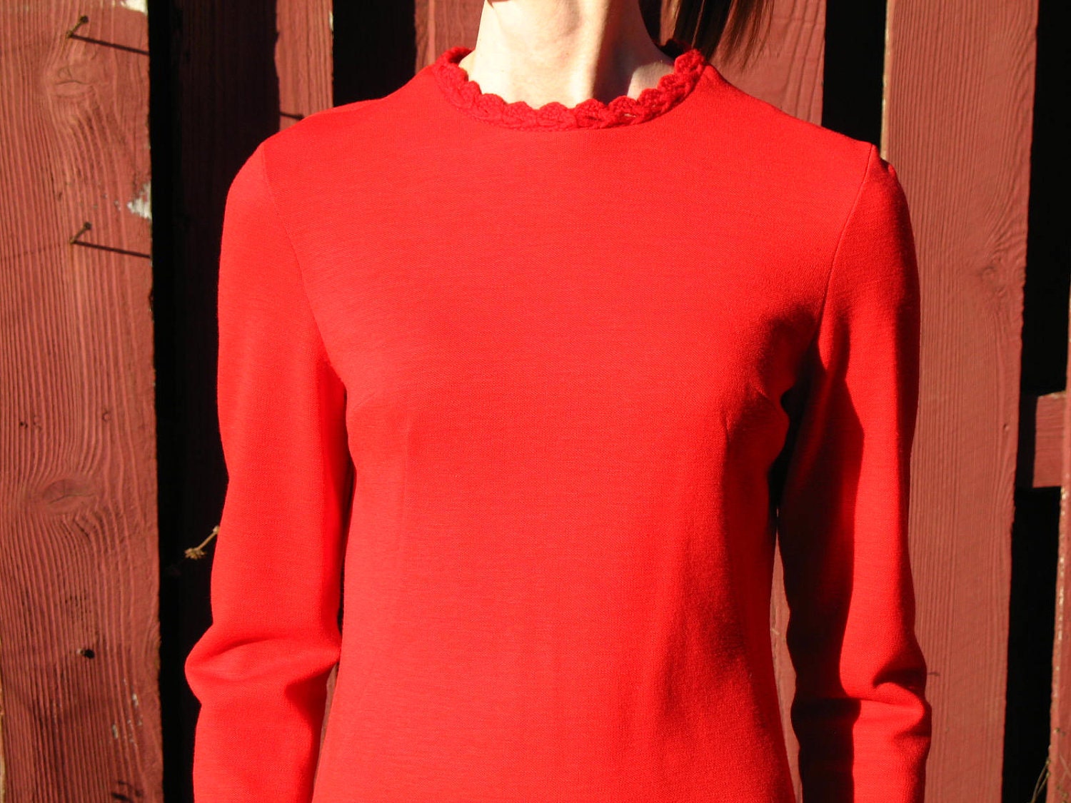 SALE Vintage 50s / Betty Barclay Junior Petite / Lipstick Red / Wool / Go Go / Mini Dress
