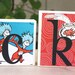 baby name blocks - Cat in The Hat  Blocks made with any name you choose- made using real vintage book pages