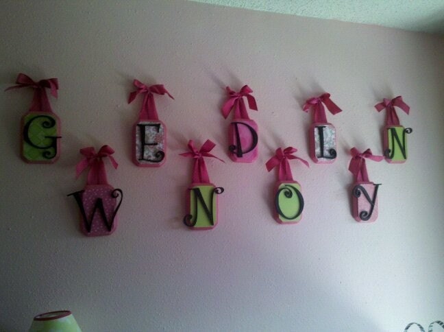 9 Wooden Letters Name Set Custom Colors Made to Order - Set of Nine 7" INCH - Nursery, Child's Room, Home Decor, Showers, Gifts