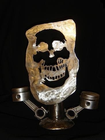 Steel sculpture, Titled Motor City Halloween.