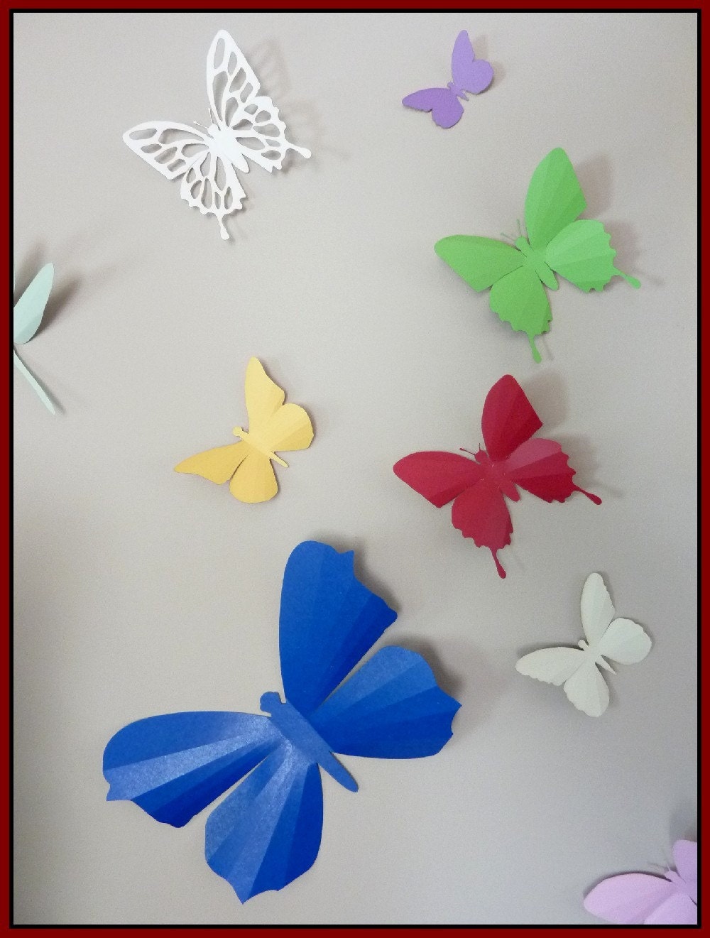 3D Wall Butterflies & Dragonflies - 15 Assorted Color Butterfly Dragonfly Silhouettes