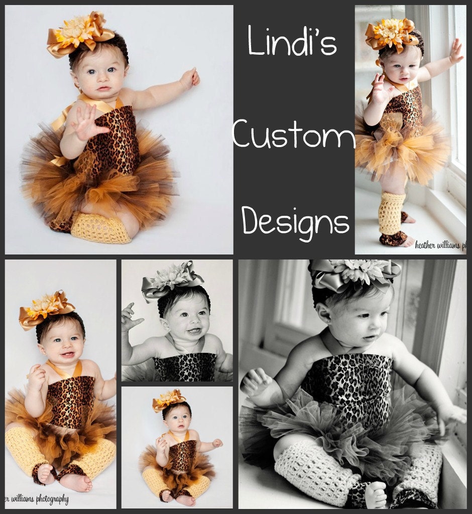 Baby Girl Toddler Cheetah Print Tutu Costume for Halloween, Parties, 0-24 Mos up to 19" Waist